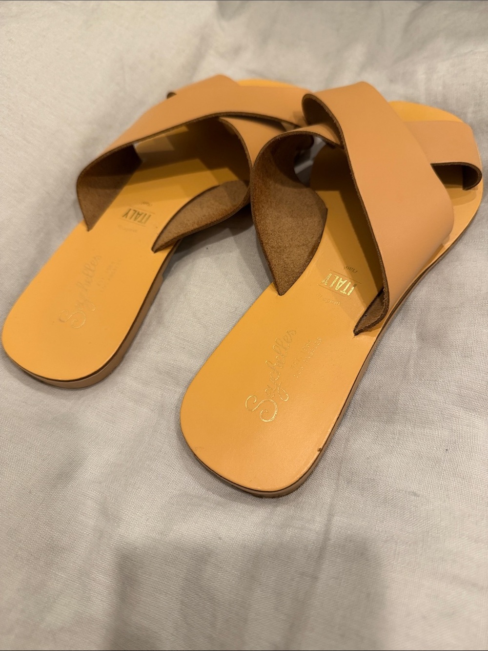Seychelles Leather Cross-Strap Slide Sandals - Picture 5 of 8